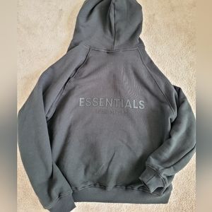 Black Essentials Hoodie Mens Small